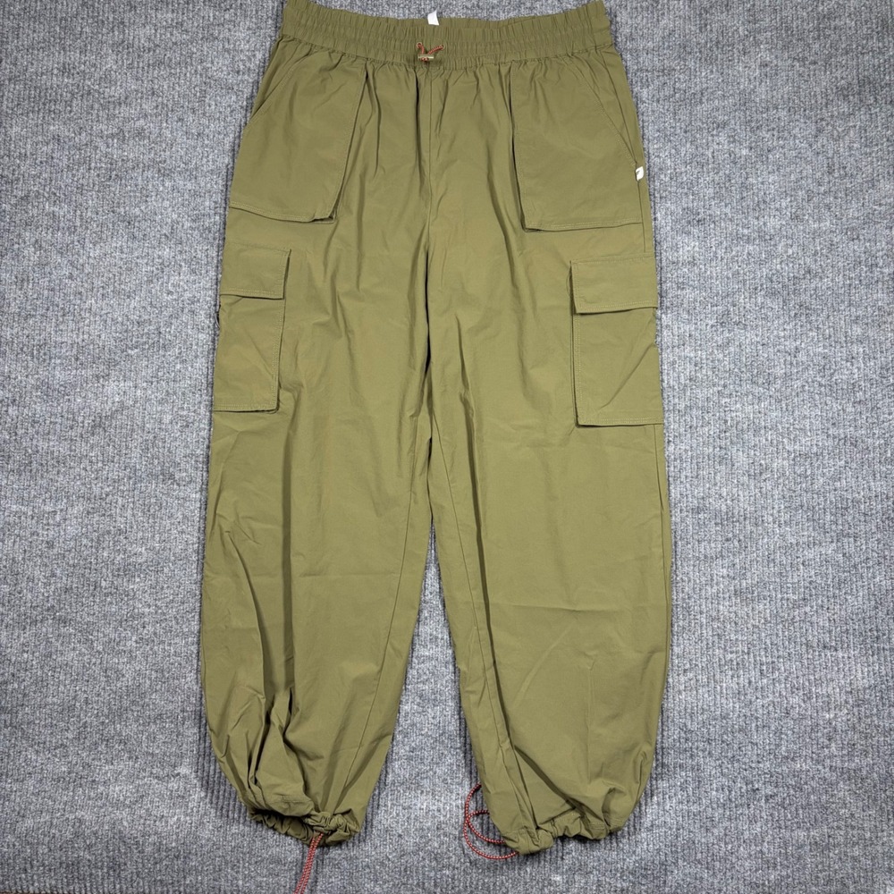 Fabletics Joggers Women's XL Green Cargo Elastic Waist Drawstring Hem Pocket